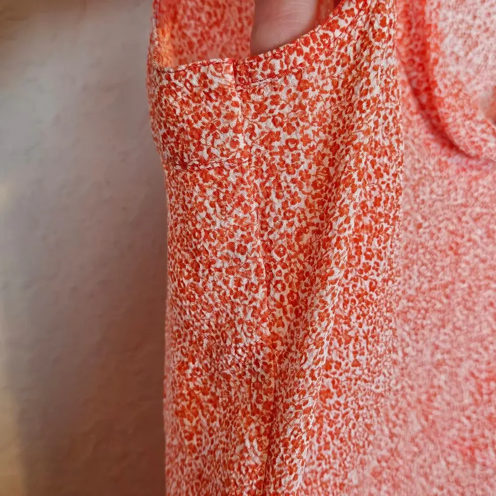 Tory Burch Silk Floral Jasmine Sleeveless Shell Top Blouse Poppy Red Women's 0‎